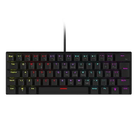 TECLADO MECANICO 60% VINIK ANIHI BLACK - SWITCH RED - LED RAINBOW - ANIHIBKRD