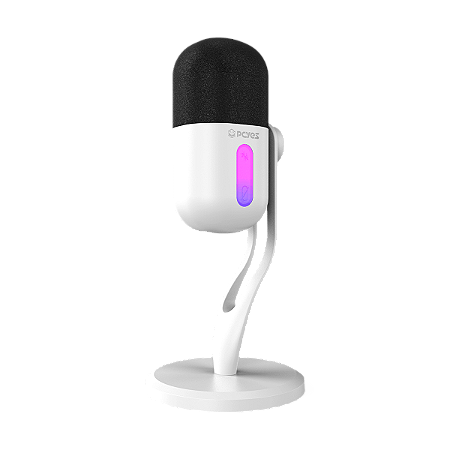 MICROFONE GAMER CONDENSADOR PCYES VOLINI WHITE GHOST RGB USB - MGVLNWG