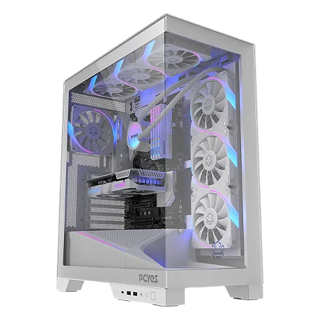 GABINETE GAMER PCYES FORCEFIELD FLOW WHITE GHOST - GFFFWG
