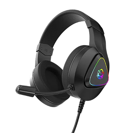 HEADSET GAMER PCYES DEFFY BLACK VULCAN, USB, DRIVER 50MM, RGB, MICROFONE OMNIDIRECIONAL - HGDF50BV