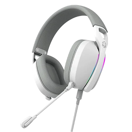 HEADSET GAMER PCYES NOWY WHITE GHOST, USB SURROUND, DRIVER 40MM, RGB, MICROFONE DESTACAVEL - HGNW40WG