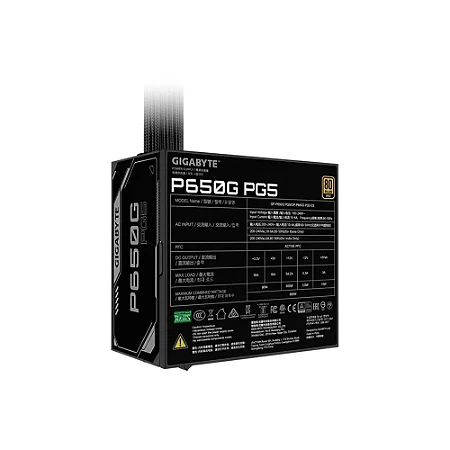 Fonte Gigabyte P650G PG5, 650W, 80 PLUS Gold, PFC Ativo, Preto - 28200-P65G5-1CBRR