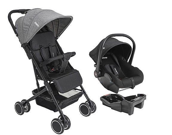 Carrinho Mascote com Bebê Conforto Colinho e Base Veicular