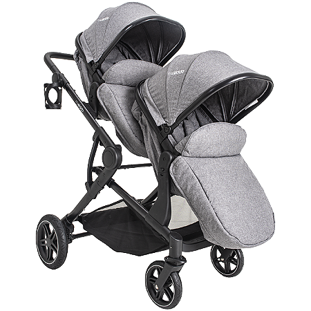 Carrinho Pair para 2 crianças com 2 Bebê Confortos