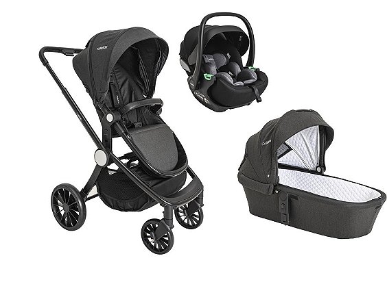 Carrinho Sunny com Bebê Conforto Yuba e Base Isofix