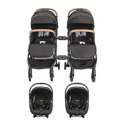 2 Carrinhos Sprint II com 2 Bebê Confortos com conectores