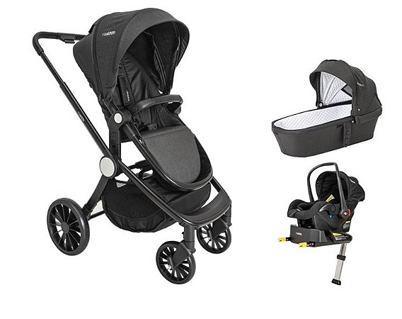 Carrinho Sunny com Bebê Conforto Casulo Click e Base Isofix