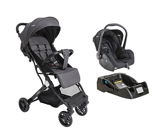 Carrinho Sprint III com Bebê Conforto Casulo Click e Base veicular simples