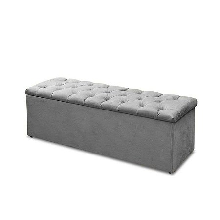 Sapateira Baú King Suede Cinza 47x193x51