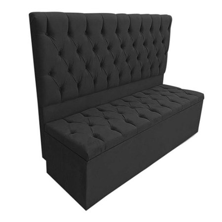 Kit Sapateira Baú + Cabeceira Sonho King Suede Preto
