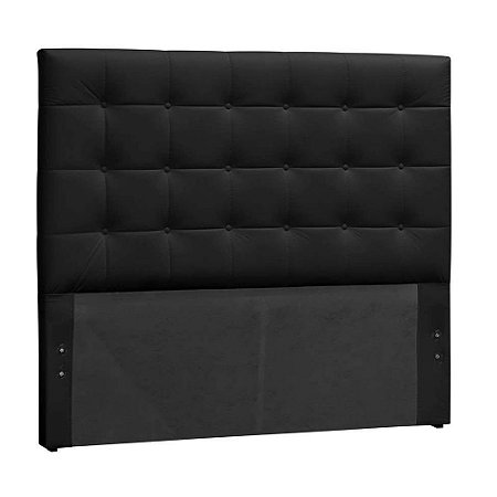 Cabeceira Sonho Clean Queen 1,60m Em Couro Sintético Preto
