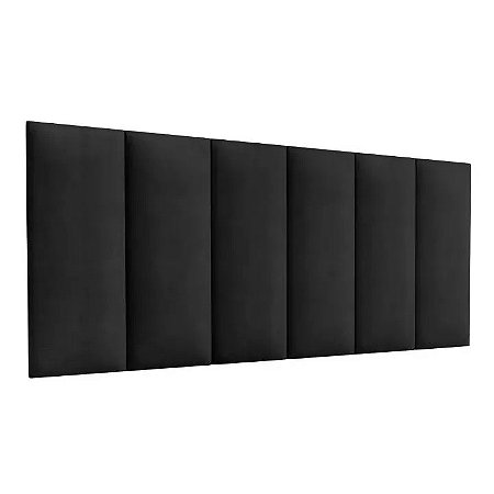 Cabeceira Modular Sonho King 60x200 Em Corino Preto