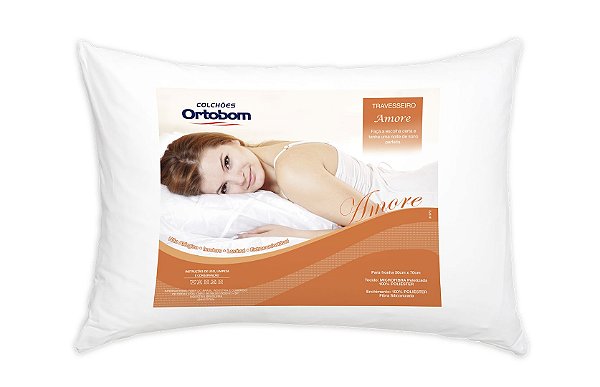 Travesseiro Ortobom Amore Fibra Siliconizada 20x50x70