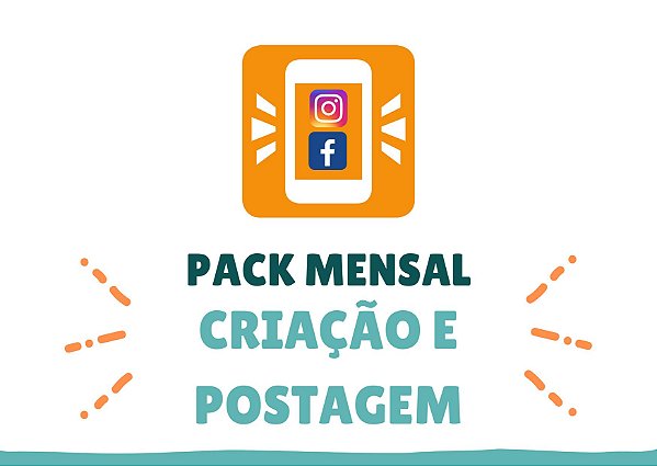 Pack MENSAL Marketing Básico - Criação e agendamento/ postagem de 2 posts por semana no feed do Instagram e facebook