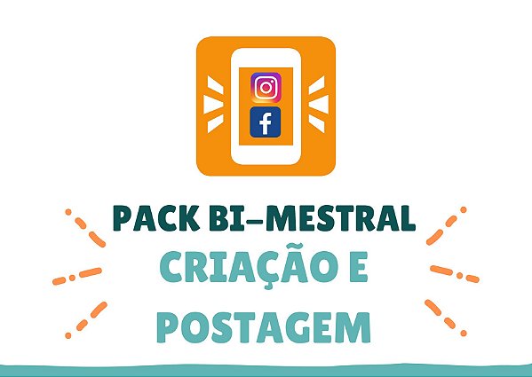 Pack BIMESTRAL Marketing Básico - Criação e agendamento/ postagem de 2 posts por semana no feed do Instagram e facebook