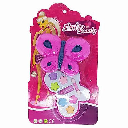Brinquedo Infantil Little Beauty Kit Maquiagem para Bonecas Borboleta P&D-80888M