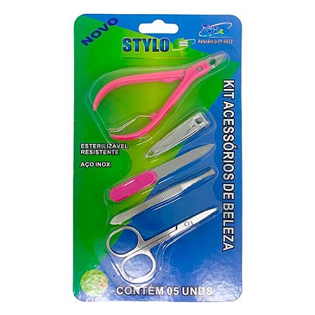 Kit com 05 Acessórios para Manicure Stylo ST-6512