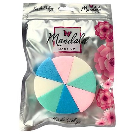 Kit com 08 Esponjas para Maquiagem Mandala ME015