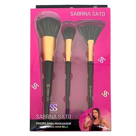 Kit com 03 Pincel para maquiagem Sabrina Sato SP108