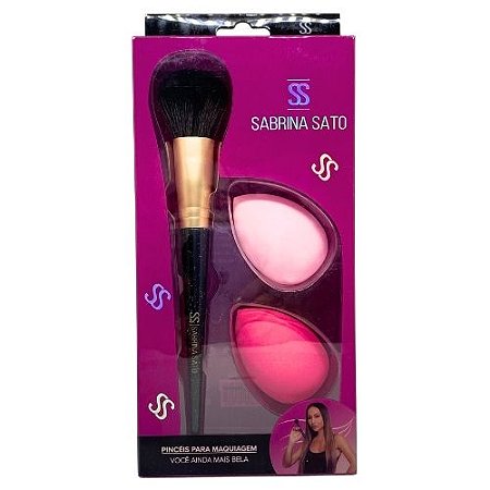 Kit Pincel de Maquiagem + Esponja Sabrina Sato SP106
