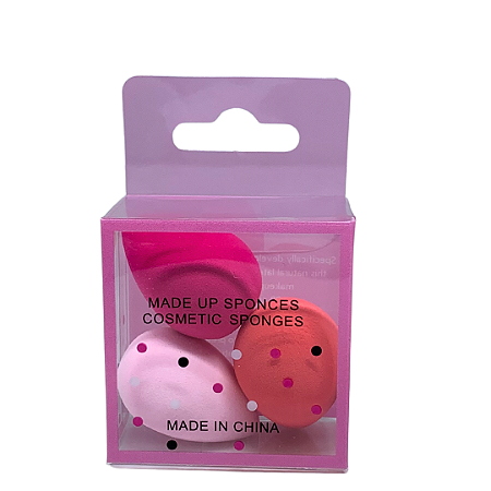 Kit com 03 Mini Esponjas para Maquiagem