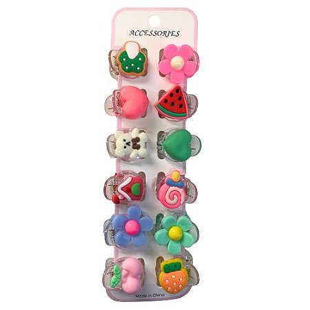 Cartela com 12 Prisilhas de Cabelo infantil DW-480
