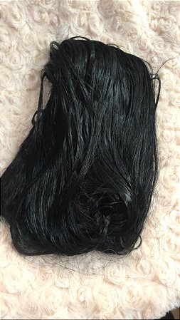 FIBRA SINTETICA BEAUTEX 001 BLACK COM APROX 75-GRAMAS - MATERIAL REBORN - TUDO PARA REBORN