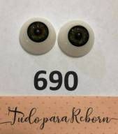 OLHOS - PAR DE OLHOS DE ACRILICO 22mm VERDE 690- MATERIAL REBORN - TUDO PARA REBORN