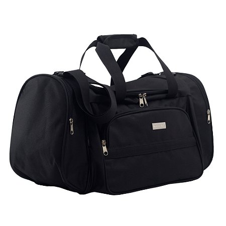 BOLSA DE VIAGEM EM POLIÉSTER - MÉDIA - BV-025 - PRETO