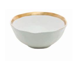 Bowl branco com dourado set c/ 6 unidades