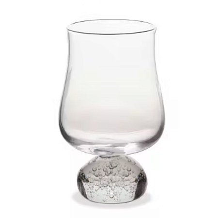 Set taça em vidro transparente base esfera