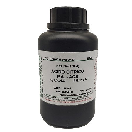 Acido Cítrico Monohidratado PA Frasco 500GR