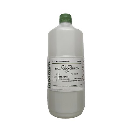 Acido Cítrico Solução 10% Aquosa 1lt Dinâmica