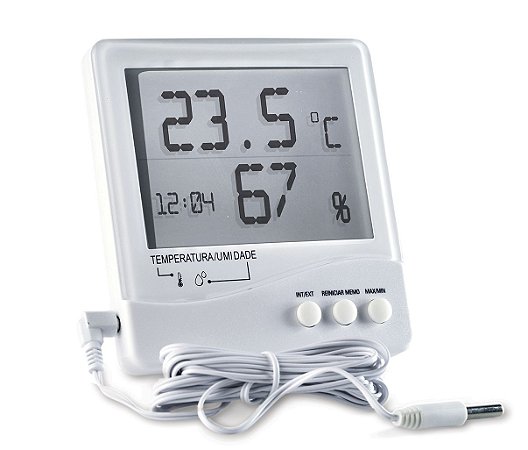 Termo Higrômetro Digital Temperatura Interna e Externa e Umidade Interna 7663