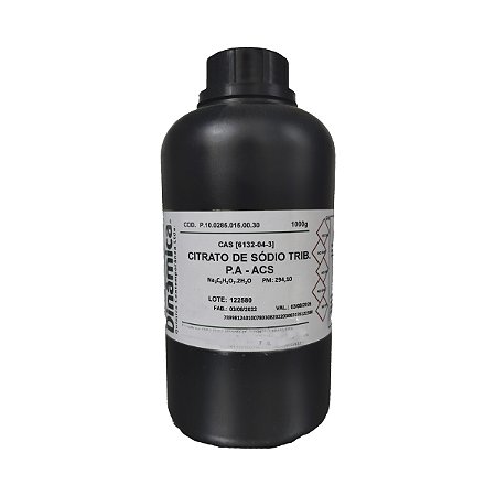 Citrato Sódio (2H2O) PA frasco 1Kg