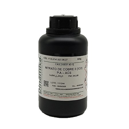 Nitrato Cobre II ICO (3H2O) PA ACS Frasco 500GR
