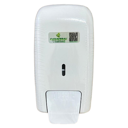 Saboneteira Plus com reservatório branca (suporte pra álcool em gel)
