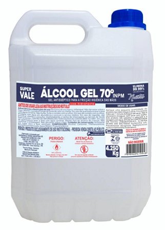 Álcool em gel 70% de 5L