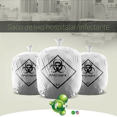 Saco de lixo hospitalar 15 litros com 100