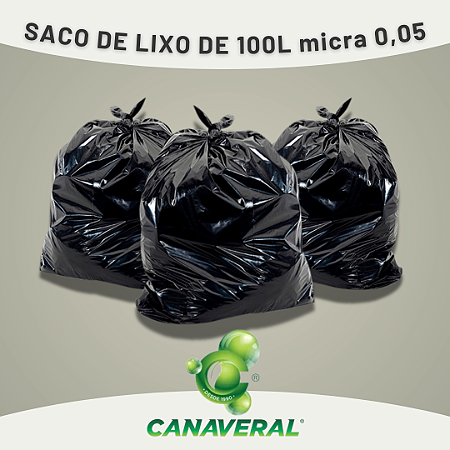 Saco de lixo 100 litros preto simples com 100