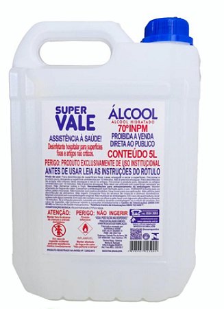 Álcool líquido 70% de 5L