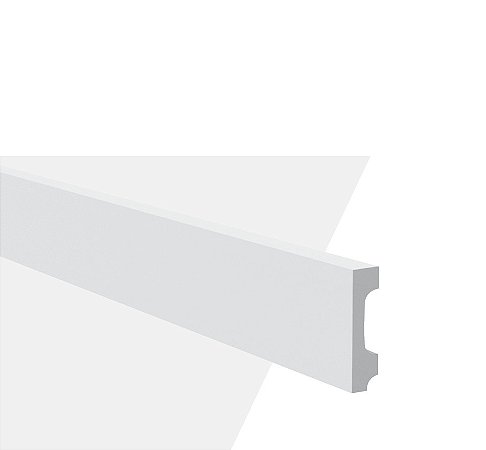 Rodapé WB7 Branco Liso - barra com 2,44m - Altura 7cm - Largura 18mm