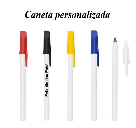 Caneta Plástica Básica Personalizada ( 50 unidades por cor )