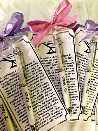 Kit caneta personalizada mais cartela com mensagem