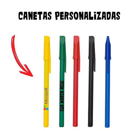Caneta Plástica Personalizada ( 50 UNIDADES )