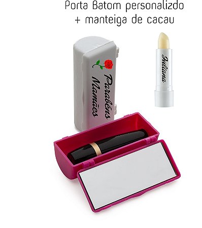 Porta Batom + Manteiga de cacau personalizada dia das mães
