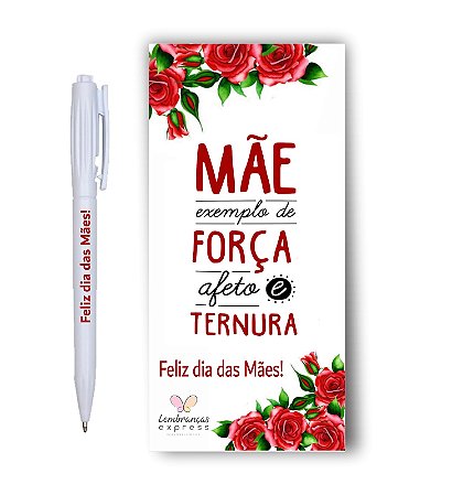 Cartela com Caneta Personalizada dia das Mães ( 50 unidades )