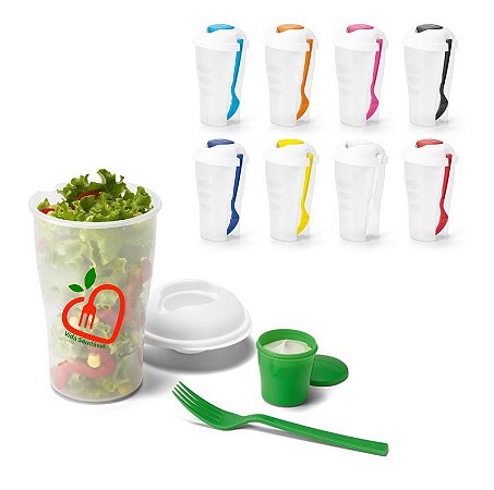 Copo para Salada com Garfo e Molheira Personalizado