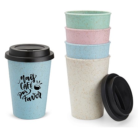 Copo Fibra de Arroz 450ml personalizado como desejar