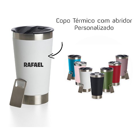Copo Térmico 500ml com Abridor Personalizado